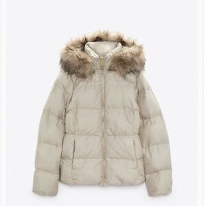 NWT ZARA REMOVABLE HOOD WATER AND WIND PROTECTION PUFFER JACKET